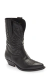 Golden Goose 45mm Wish Star Shiny Leather Ankle Boots In Black/ Milky White