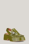 Ganni Platform Slingback Loafers Going Green Size 40
