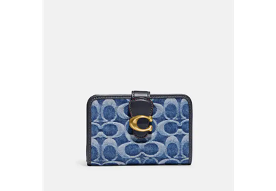 Coach Tabby Medium Wallet In Signature Denim In B4/indigo Midnight