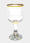 MACKENZIE-CHILDS STERLING CHECK WINE GLASS