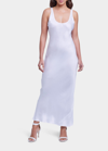 L'agence Akiya Satin Tank Maxi Dress In White