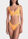 Bond-eye Swim Nino Crop Eco Cutout Bikini Top In Tangerine Eco