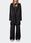 Rains Long Snap-front Jacket In Black