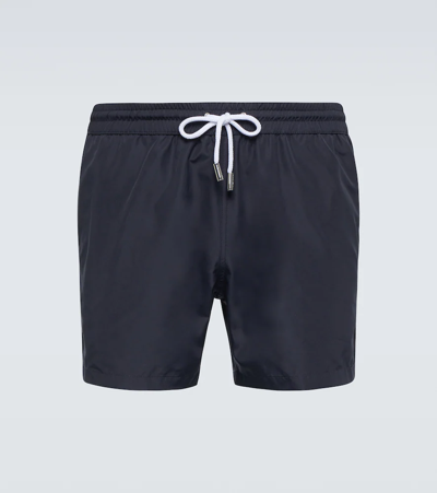 Thom Sweeney Drawstring Swim Trunks In Navy