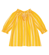 Zimmermann Kids' Anneke Floral Print Smocked Cotton Top In Marigold Stripe