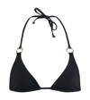 Louisa Ballou Mini Ring Triangle Bikini Top In Black