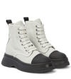 Ganni Creepers Textile Lace Up Boot Egret Size 42 In Egret