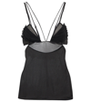 Nensi Dojaka Pleated Cutout Mesh Camisole In Black