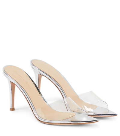 Gianvito Rossi Elle 85 Pvc And Leather Mules In White