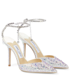Jimmy Choo Saeda 100 Embellished Pumps In Ivory/crystal