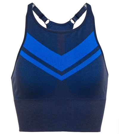 Tory Sport Racerback Sports Bra In Tory Navy Chevron