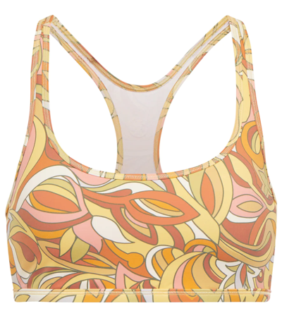 Tory Sport Tory Burch Printed Weightless Racerback Bra In Fantasy Floral