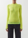Bottega Veneta Salon 03 Engineered Technoskin Sweater In Acid Kiwi