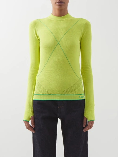 Bottega Veneta Salon 03 Engineered Technoskin Sweater In Lime/verde