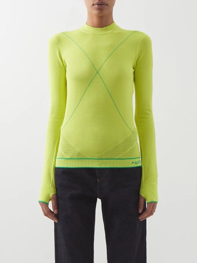 Bottega Veneta Salon 03 Engineered Technoskin Sweater In Acid Kiwi