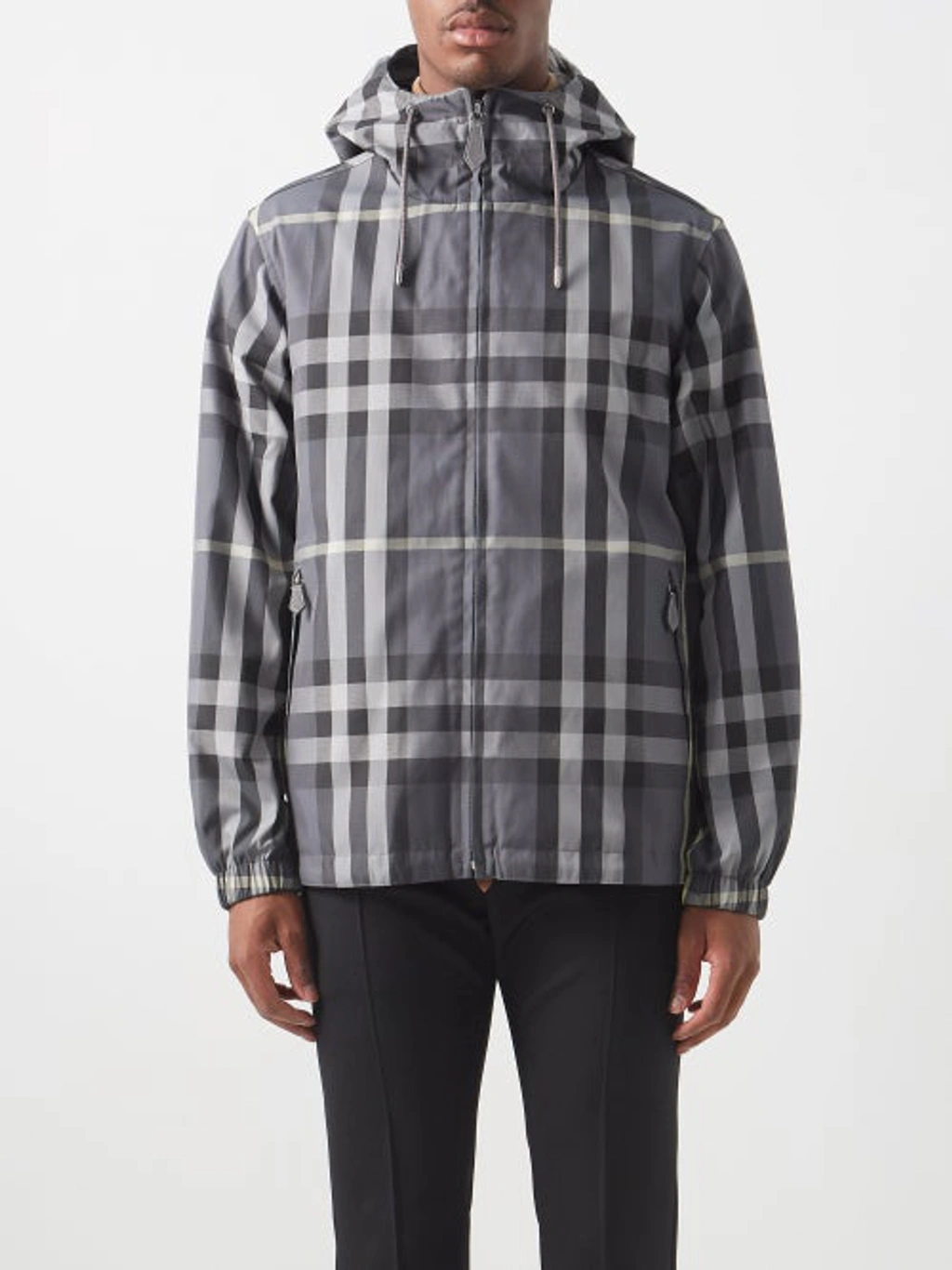 Burberry Standford Reversible Windbreaker Jacket In Seal Grey