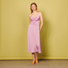 Sandro Long Dress With Narrow Straps In Lilac