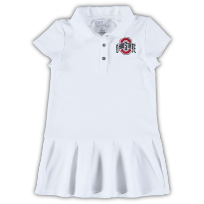 Garb Kids' Girls Toddler  White Ohio State Buckeyes Caroline Cap Sleeve Polo Dress