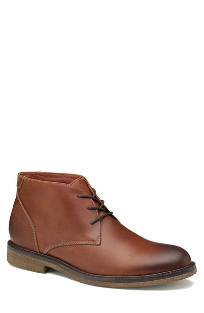 Johnston & Murphy 'copeland' Suede Chukka Boot In Red Brown Oiled Leather