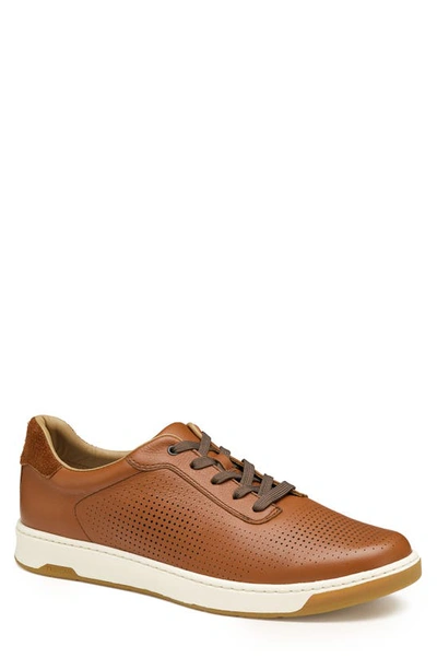 Johnston & Murphy Daxton U-throat Leather Sneaker In Tan Full Grain