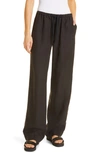 Vince Tie Front Pull-on Pants In Black