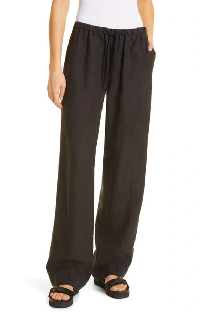 Vince Tie Front Pull-on Pants In Black