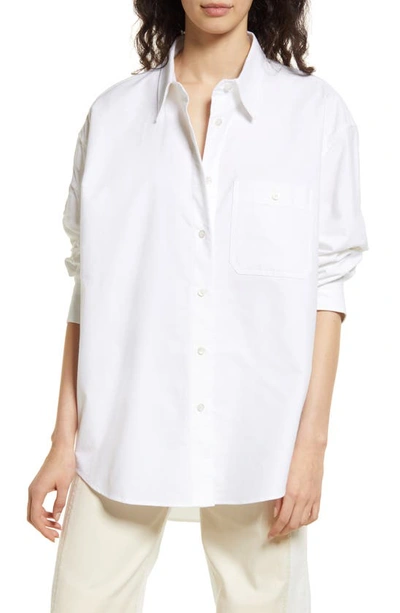 Something Navy Classic Cotton Button-up Shirt In White