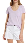 Caslon Rounded V-neck T-shirt In Purple Bloom