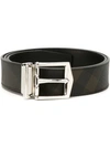 Burberry 30mm Check Printed Faux Leather Belt, Brown/burgundy In Black