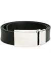 BURBERRY REVERSIBLE LONDON CHECK AND LEATHER PLAQUE BELT,397661011215767