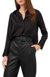 Vince Camuto Geo Jacquard Blouse In Rich Black