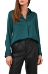 Vince Camuto Geo Jacquard Blouse In Rich Spruce