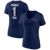 Fanatics Women's  Navy New England Patriots Plus Size Mother's Day #1 Mom V-neck T-shirt In Navy