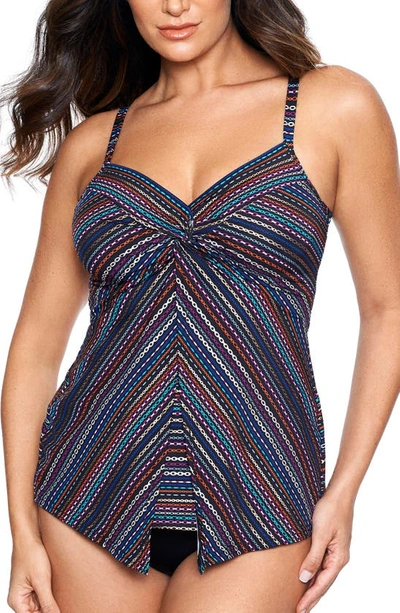Miraclesuit Shimmer Links Love Knot Underwire Tankini Top In Shimmer Links Multi