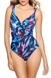 Miraclesuit Fuego Flora Revele Underwire One-piece In Black Multi