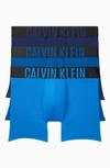 Calvin Klein 3-pack Logo Boxer Briefs In Blue Multi