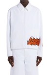 OFF-WHITE NEEN HARRINGTON EMBROIDERED FLAME JACKET
