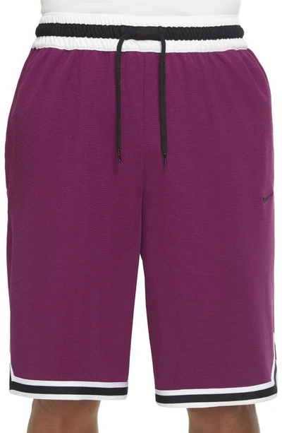 Nike Dri-fit Dna Mesh Shorts In Sangria/ Black