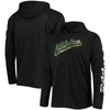 Columbia Black Oakland Athletics Terminal Tackle Omni-shade Raglan Pullover Hoodie In Black