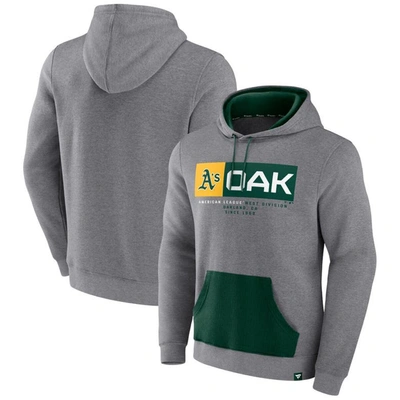 Fanatics Branded Heathered Gray Oakland Athletics Iconic Steppin Up Fleece Pullover Hoodie