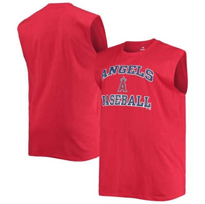 Profile Men's Red Los Angeles Angels Big And Tall Jersey Muscle Tank Top