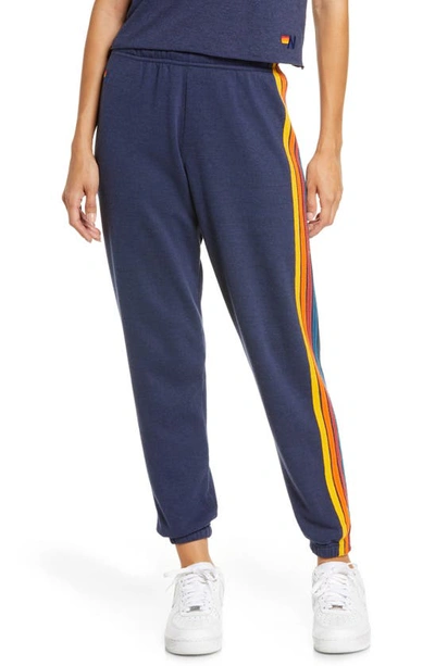 Aviator Nation Stripe Sweatpants In Navy