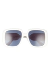 Dior Bobby 56mm Square Sunglasses In Ivory / Blue