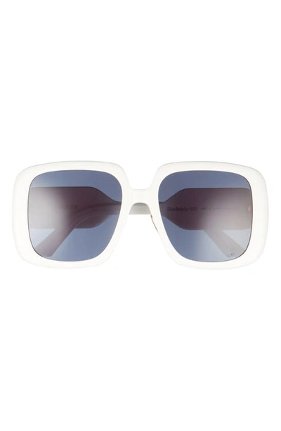 Dior Bobby 56mm Square Sunglasses In Ivory / Blue