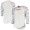 Concepts Sport Women's  White, Gray Lafc Composite 3/4-sleeve Raglan Top In White