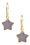 SAACHI DRUSY STAR CHARM DROP EARRINGS