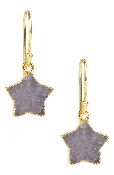 Saachi 14k Druzy Star Dangle Earrings In Grey