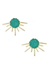 Saachi Druzy Sun Stud Earrings In Green