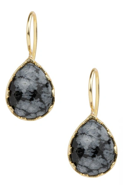 Saachi 14k Plated Agate Midnight Earrings In Black