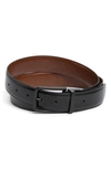 Original Penguin Bonded Leather Belt In Black